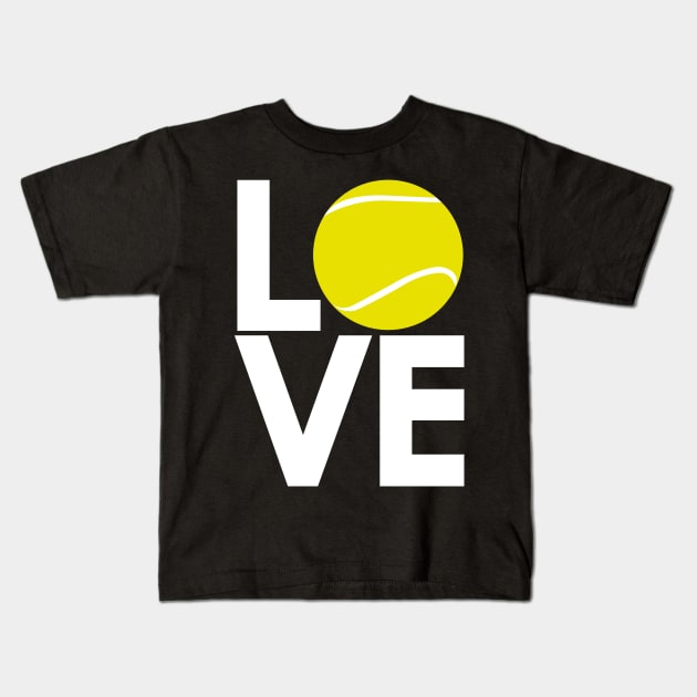 Love Tennis Ball Logo Design Kids T-Shirt by CoVA Tennis